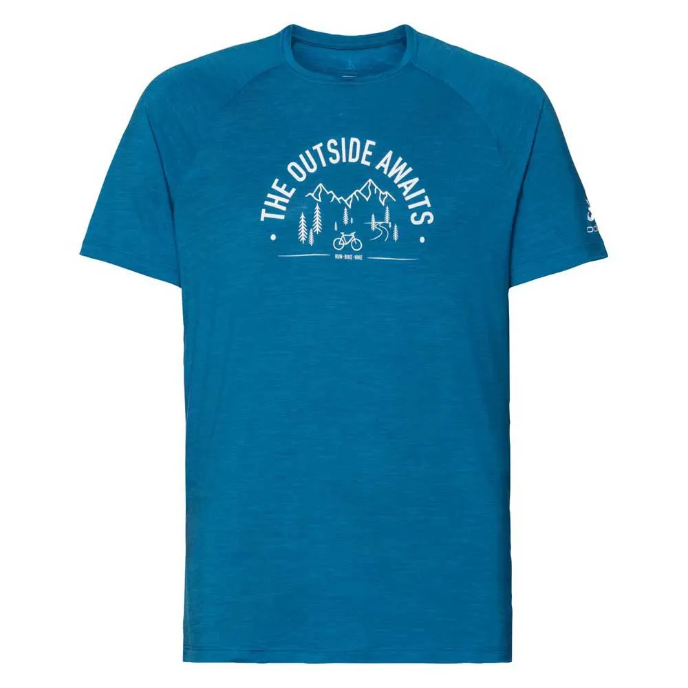 Odlo Concord Bike Print Kurzarm-t-shirt, Indigo bunting melange Odlo Concord Bike Print Kurzarm-t-shirt, Indigo bunting melange