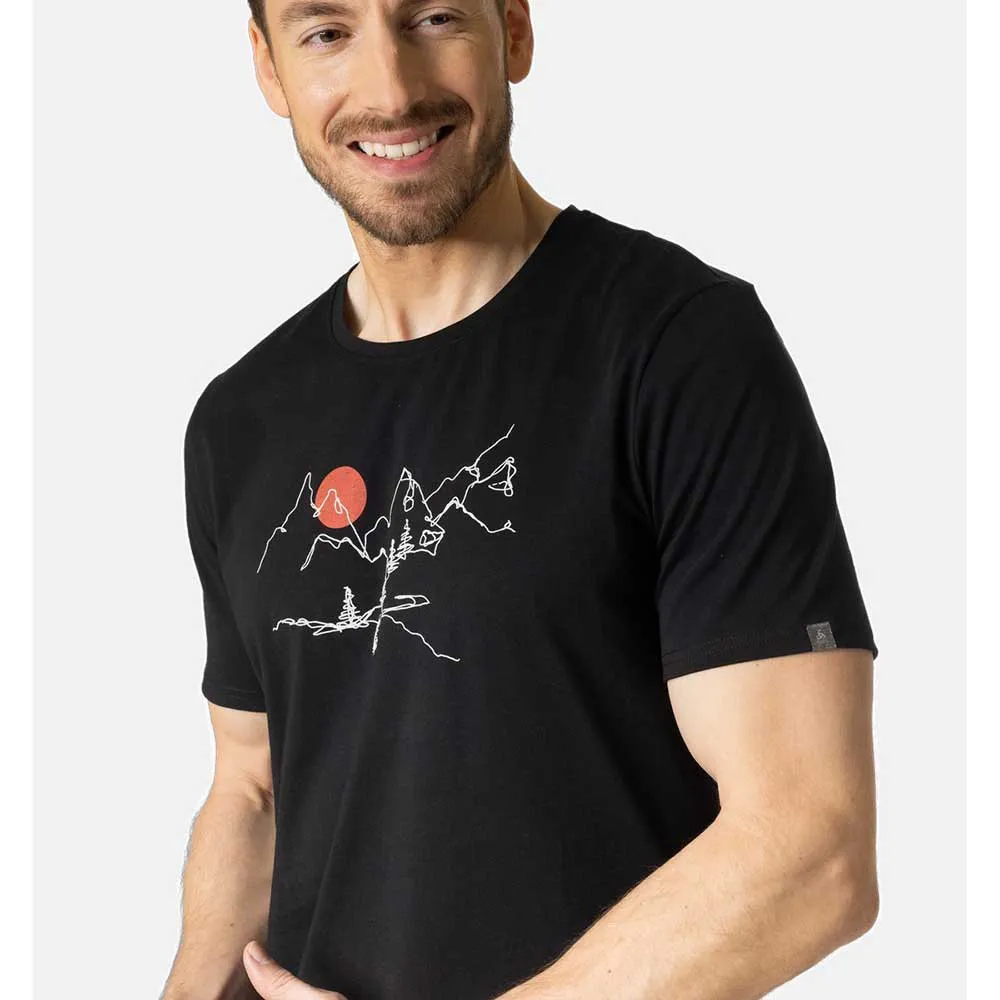 Odlo Crew Nikko Landscape Kurzarm-t-shirt, Black Odlo Crew Nikko Landscape Kurzarm-t-shirt, Black