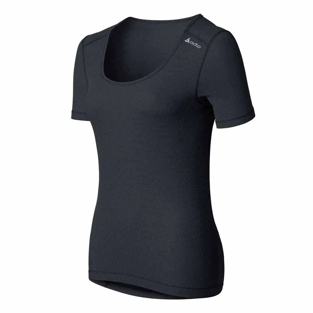 Odlo Cubic Crew Kurzarm-baselayer, Ebony grey / black Odlo Cubic Crew Kurzarm-baselayer, Ebony grey / black