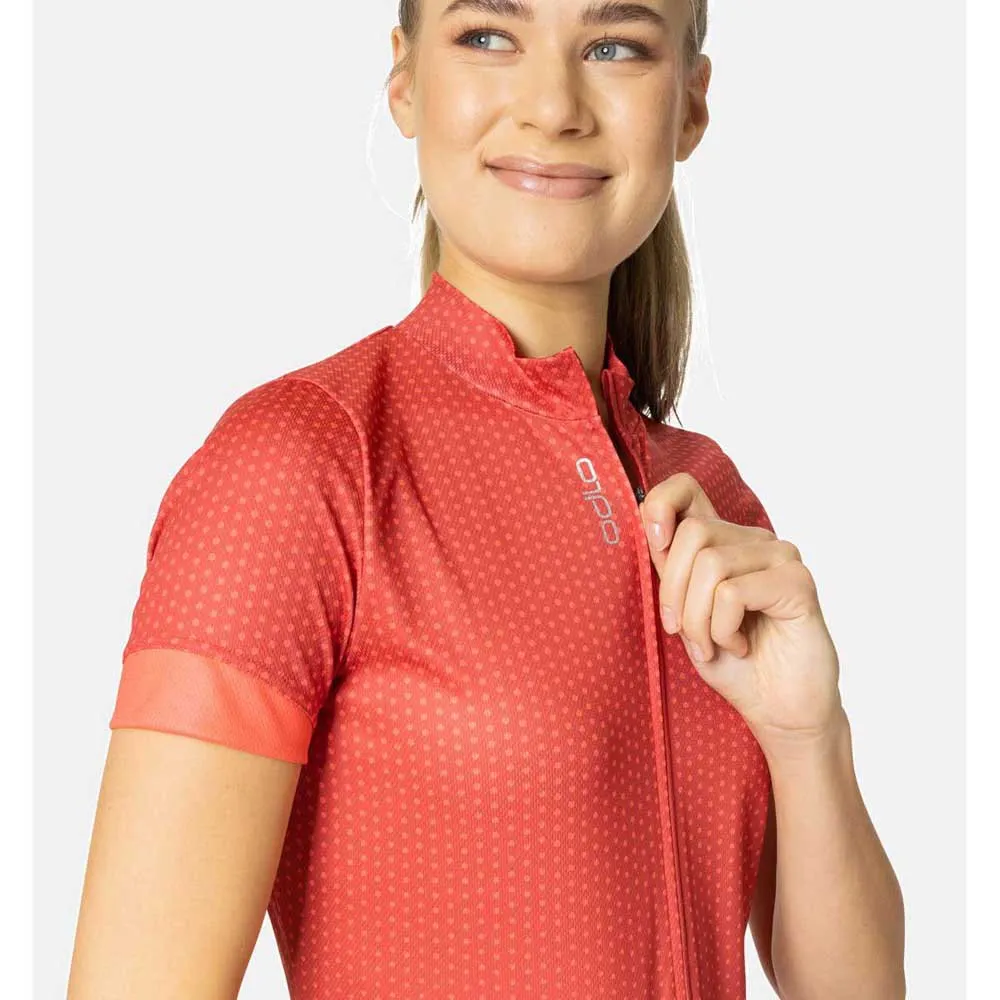 Odlo Essential 411951 Kurzarm-radtrikot, American beauty / cayenne, M Odlo Essential 411951 Kurzarm-radtrikot, American beauty / cayenne, M