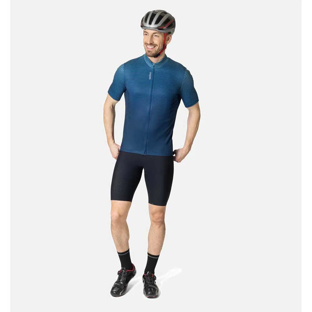 Odlo Essential 411952 Kurzarm-radtrikot, Porcelain / blue wing teal Odlo Essential 411952 Kurzarm-radtrikot, Porcelain / blue wing teal