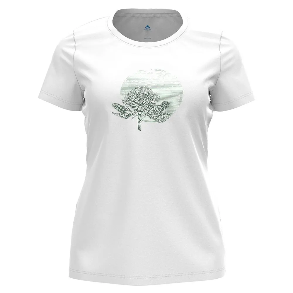 Odlo Halden Imprime Kurzarm-t-shirt, White