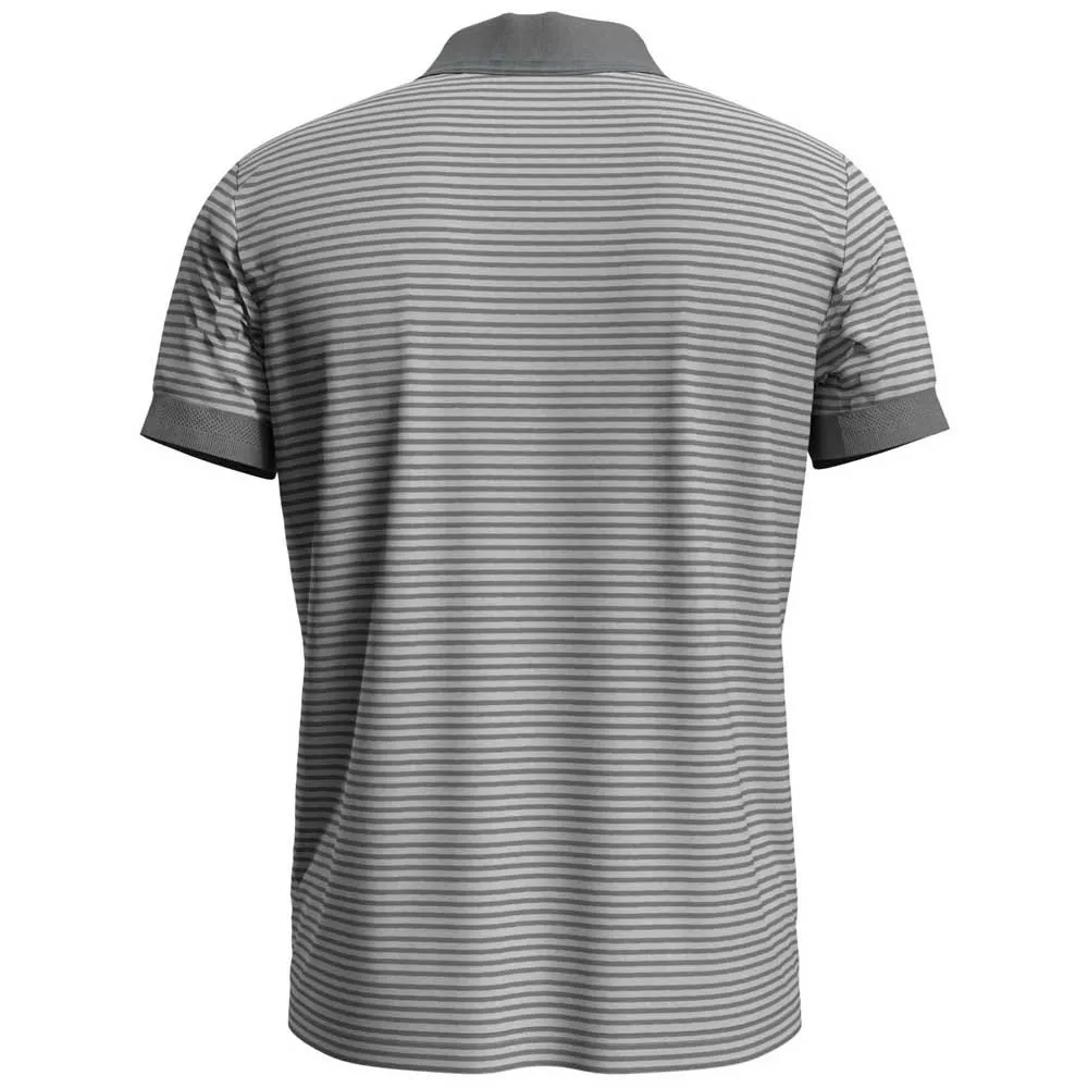 Odlo Nikko Dry Kurzarm-poloshirt, Concrete grey / silver grey / stripes
