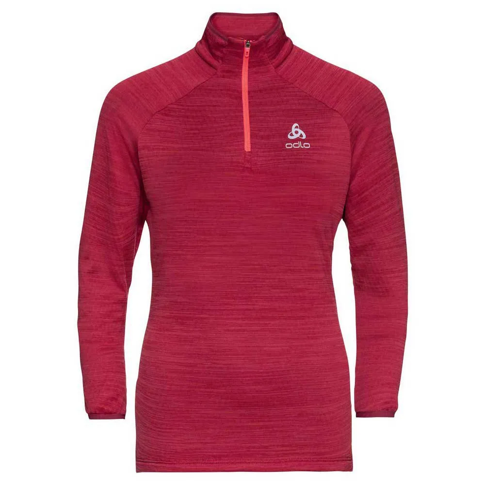 Odlo Run Easy Warm Fleece Mit Halbem Reißverschluss, Deep claret melange Odlo Run Easy Warm Fleece Mit Halbem Reißverschluss, Deep claret melange