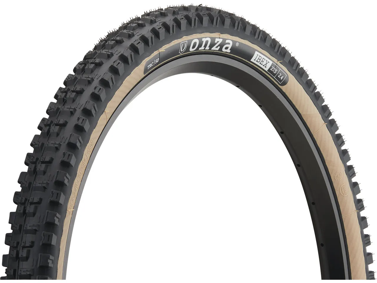 Onza Ibex TRC SC50 Skinwall 27,5" Faltreifen, Schwarz-braun, 27.5 x 2.4 Onza Ibex TRC SC50 Skinwall 27,5" Faltreifen, Schwarz-braun, 27.5 x 2.4