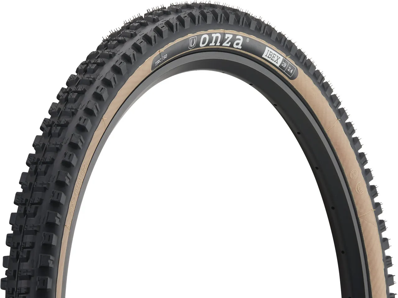Onza Ibex TRC SC50 Skinwall 29" Faltreifen, Schwarz-braun, 29 x 2.4 Onza Ibex TRC SC50 Skinwall 29" Faltreifen, Schwarz-braun, 29 x 2.4