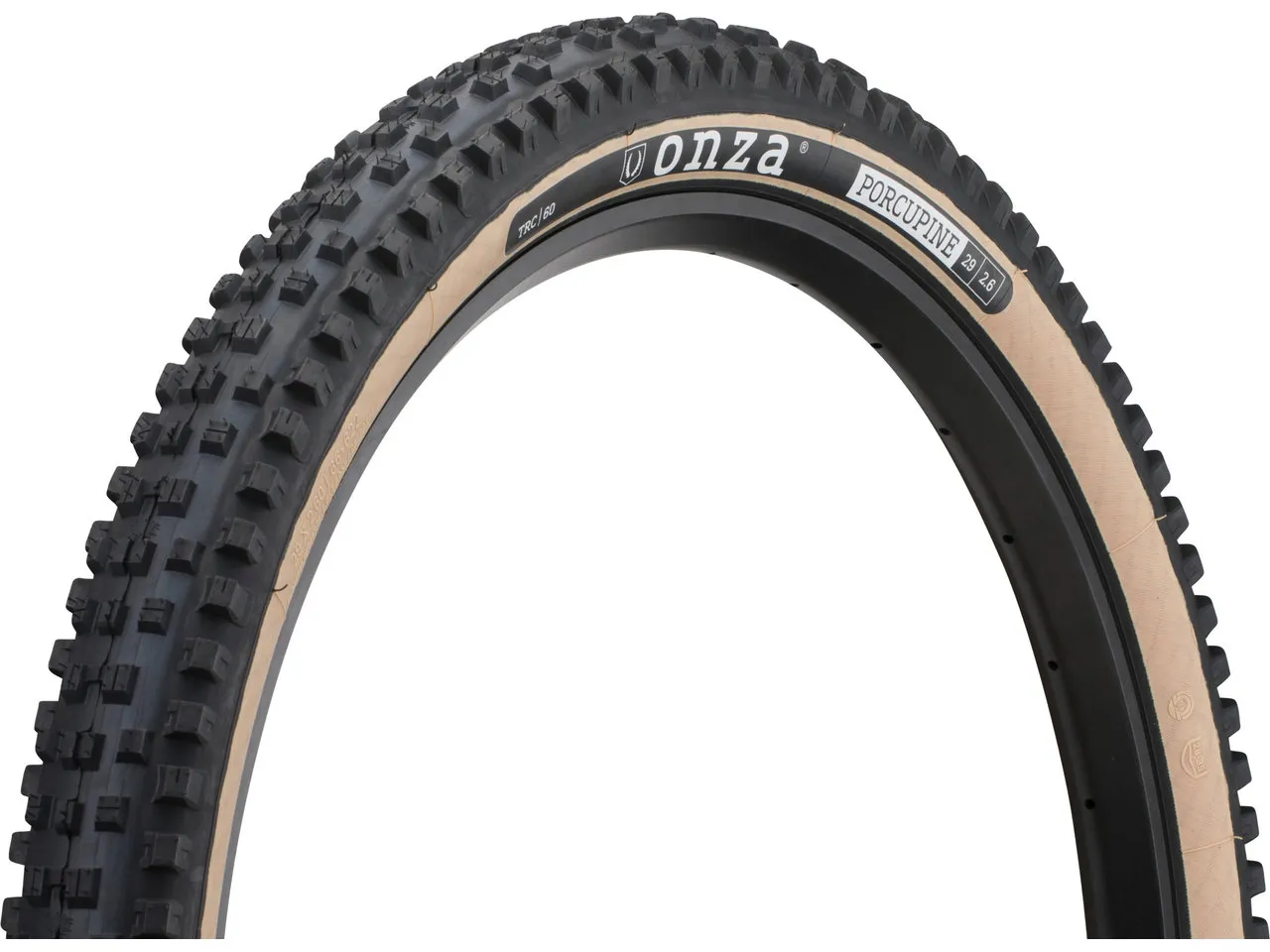 Onza Porcupine TRC MC60 Skinwall 29+ Faltreifen, Schwarz-braun, 29 x 2.6 Onza Porcupine TRC MC60 Skinwall 29+ Faltreifen, Schwarz-braun, 29 x 2.6