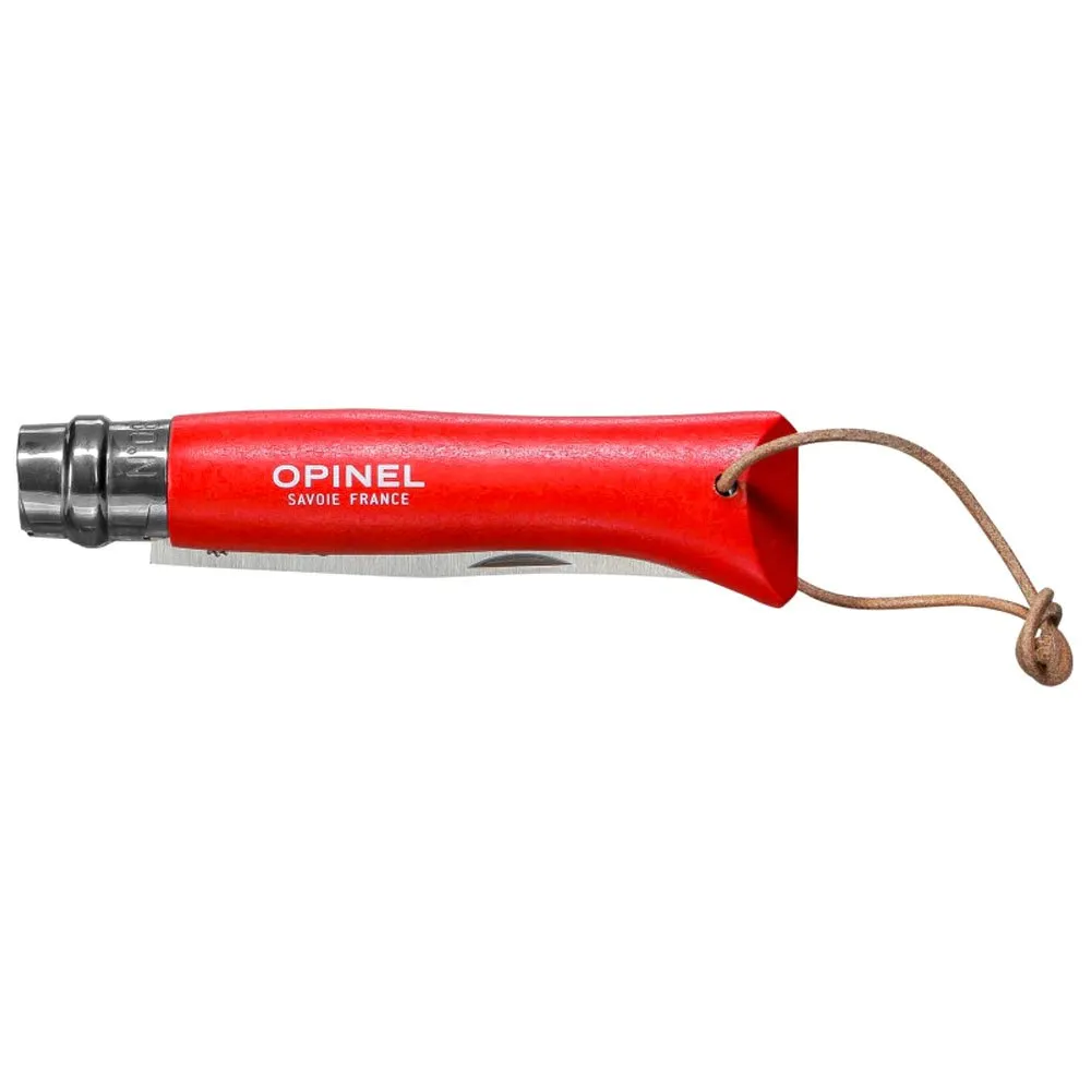 Opinel No 08 Red With Sheath Taschenmesser, Silver, One Size Opinel No 08 Red With Sheath Taschenmesser, Silver, One Size