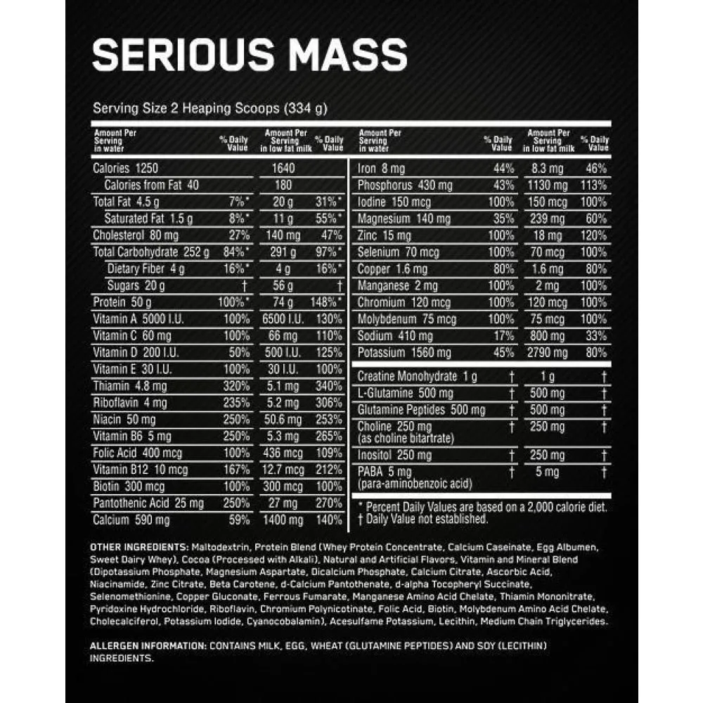 Optimum Nutrition Serious Muskelmasse Erdnuss 5.45kg Optimum Nutrition Serious Muskelmasse Erdnuss 5.45kg