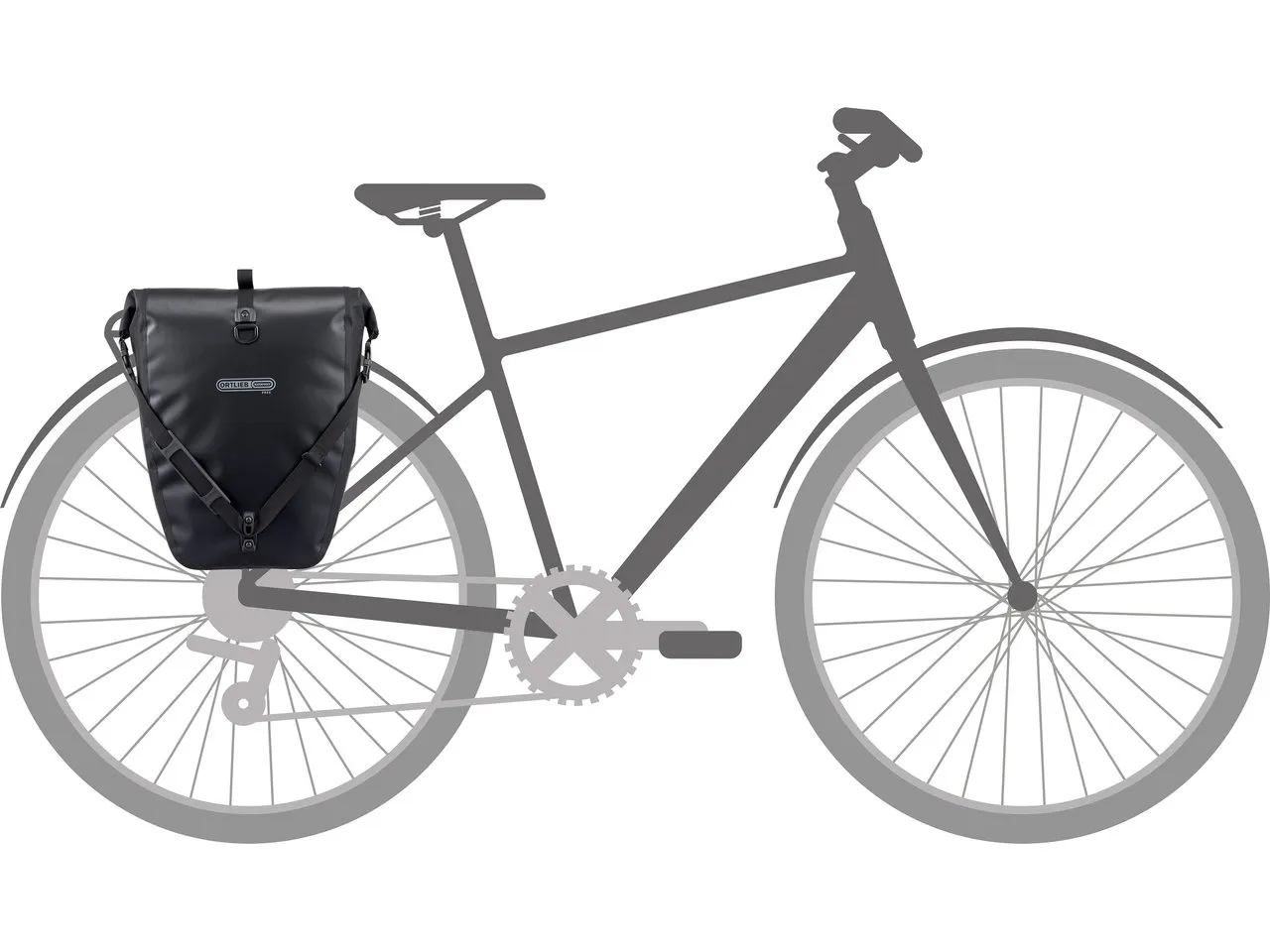 Ortlieb Back-Roller Free Single QL3.1 Fahrradtasche, Schwarz