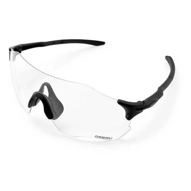 Osbru Light Zugas Photochrome Sonnenbrille, Black, Clear Photocromic Mirror/CAT0-3