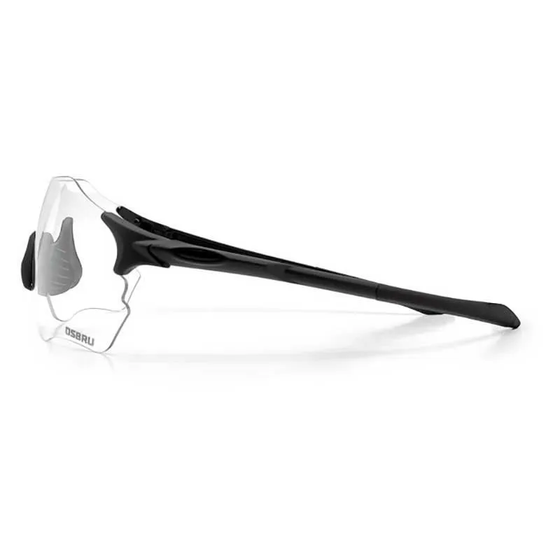 Osbru Light Zugas Photochrome Sonnenbrille, Black, Clear Photocromic Mirror/CAT0-3