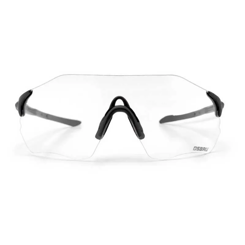 Osbru Light Zugas Photochrome Sonnenbrille, Black, Clear Photocromic Mirror/CAT0-3