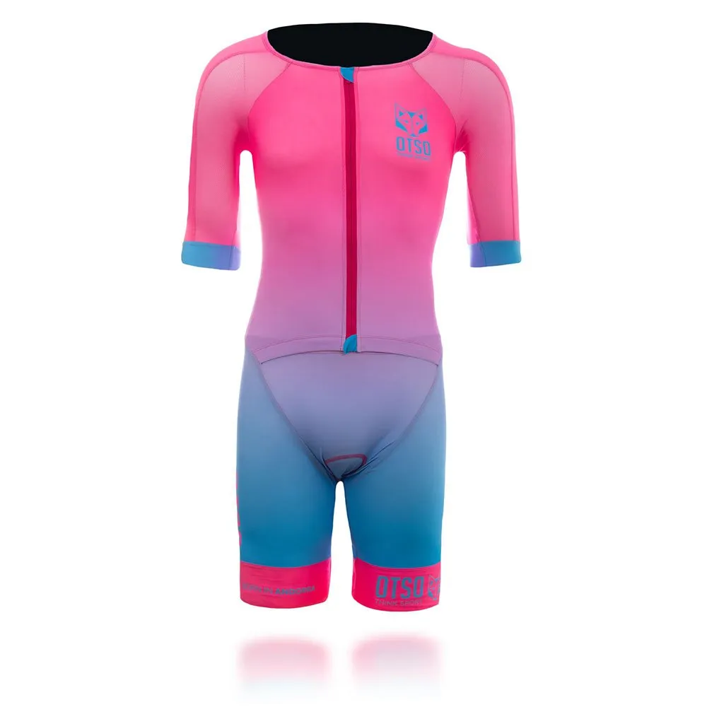 Otso Fluo Pink & Light Blue Kurzarm-trisuit male Otso Fluo Pink & Light Blue Kurzarm-trisuit male