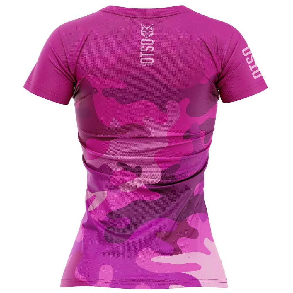 Otso M/corta Camo Pink Kurzarm-t-shirt female