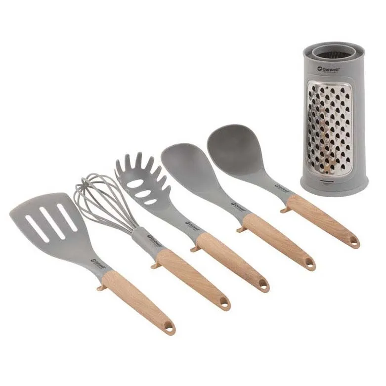 Outwell Adana Besteckset, Silver / brown, One Size Outwell Adana Besteckset, Silver / brown, One Size
