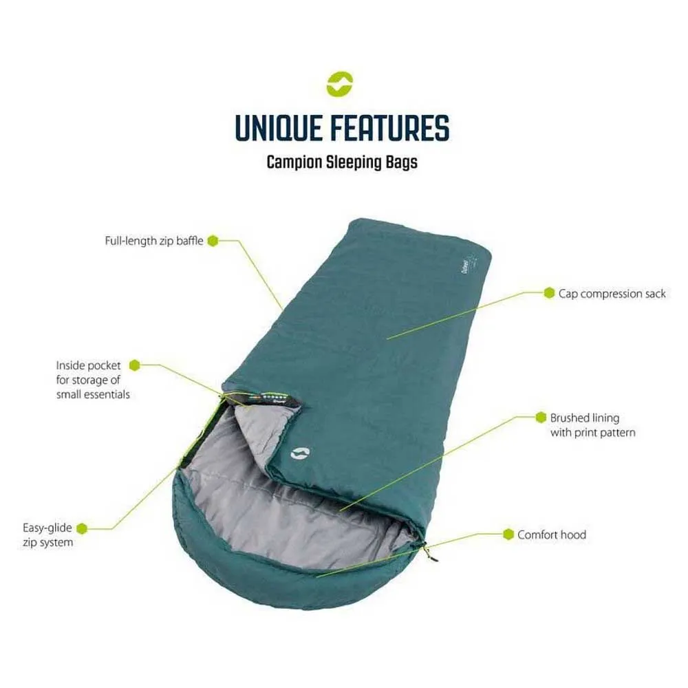 Outwell Campion Lux Double Schlafsack, Dark grey, Left Zipper Outwell Campion Lux Double Schlafsack, Dark grey, Left Zipper