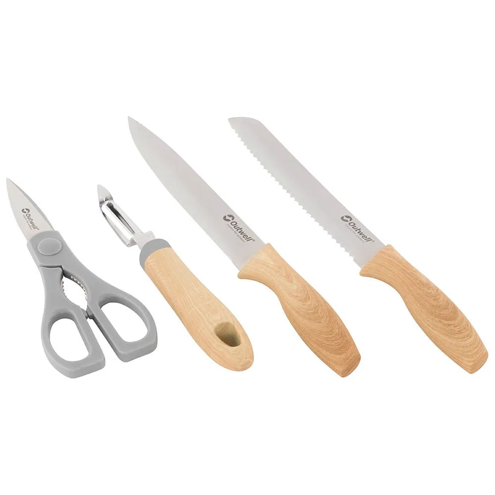 Outwell Chena Messerset Mit Schäler Und Schere, Brown, One Size Outwell Chena Messerset Mit Schäler Und Schere, Brown, One Size