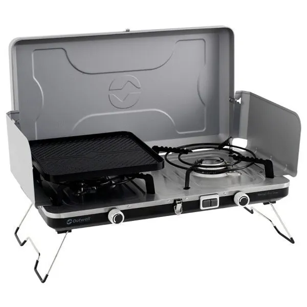 Outwell Merapi Pro Duo Deluxe Gaskocher Campingküche, Silver grey, One Size Outwell Merapi Pro Duo Deluxe Gaskocher Campingküche, Silver grey, One Size