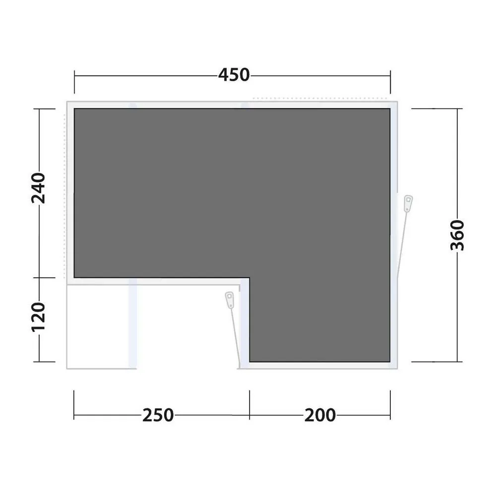 Outwell Michigan 4 Air Schützender Fußabdruck, Black / grey, 450 x 360cm Outwell Michigan 4 Air Schützender Fußabdruck, Black / grey, 450 x 360cm