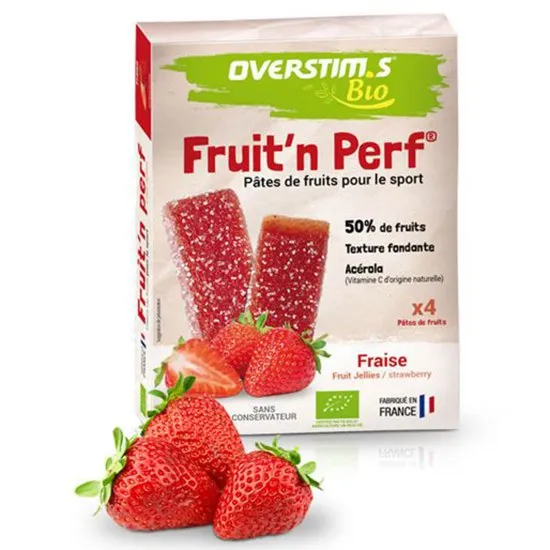 OVERSTIM.s Bio Energie Gummy Bars Box Erdbeere 25g 12 Einheiten, Red, One Size