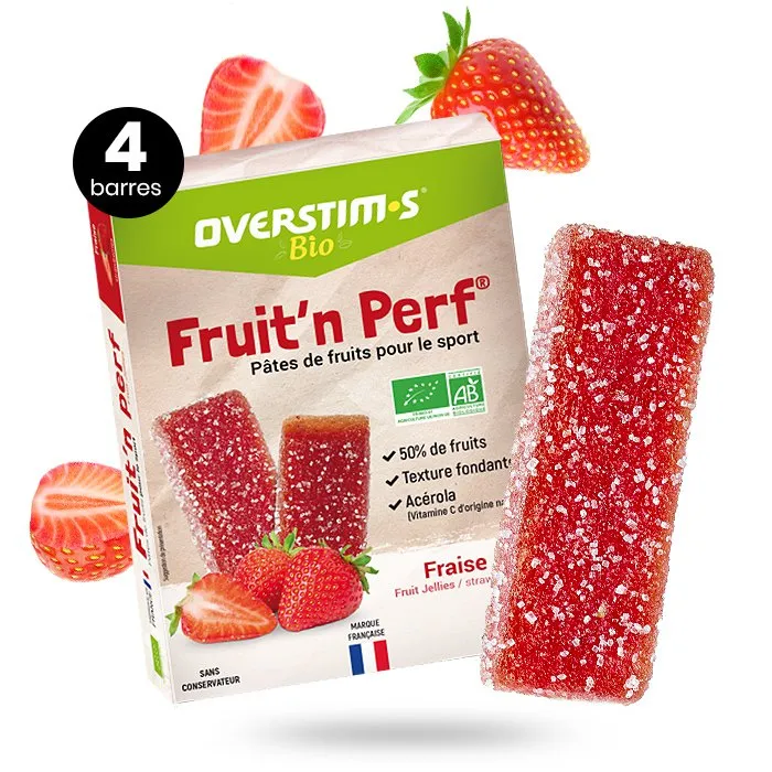 OVERSTIM.s Bio Energie Gummy Bars Box Erdbeere 25g 12 Einheiten, Red, One Size