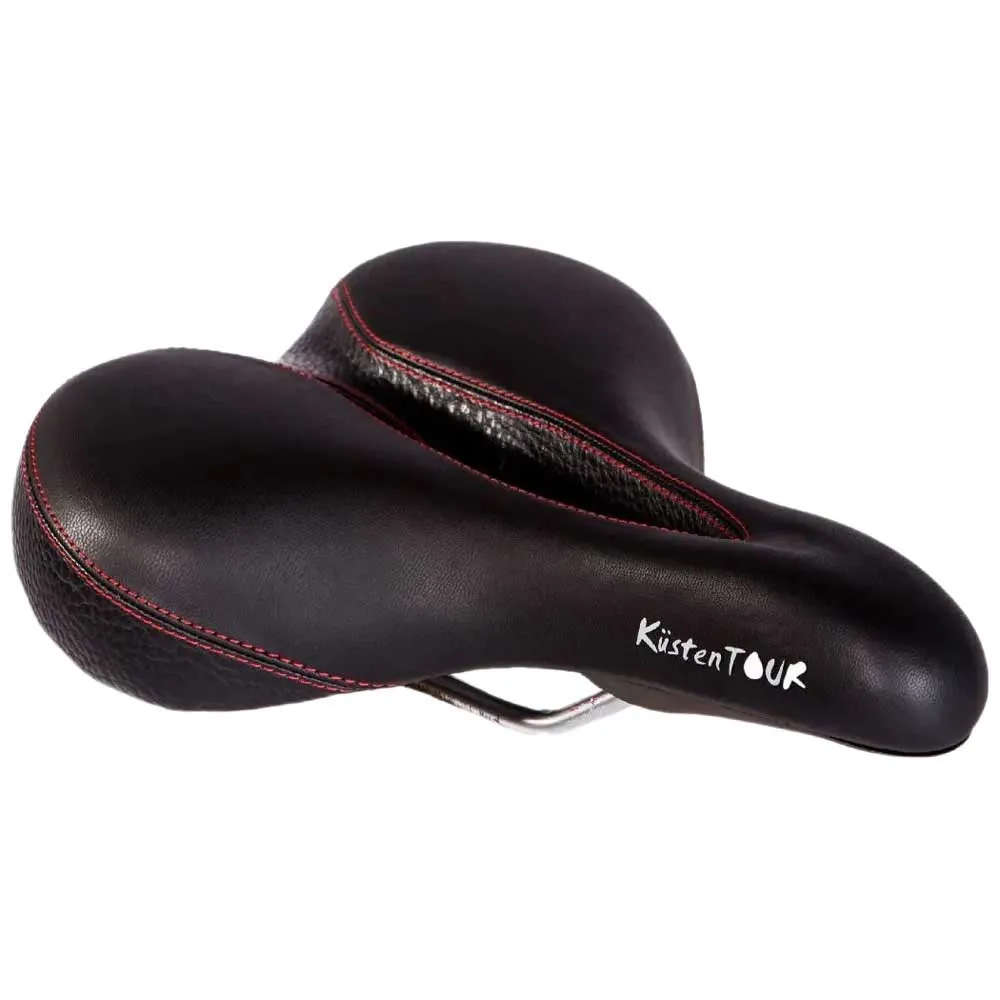 P&p Küstentour Sattel, Black / red, 205mm
