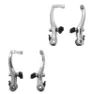 P2R 2 Paar MTB-City-Bremssattel aus Aluminium kompatibel mit Schutzblechen V-Brake Unisex, silber, 110mm