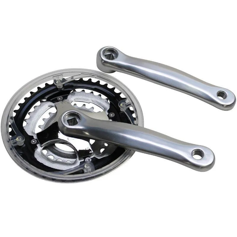 P2R Alu-Mountainbike-Kurbelgarnitur mit Kettenschutz 7-8V. 170 mm 42-34-24 Unisex, silber, 42/34-24t P2R Alu-Mountainbike-Kurbelgarnitur mit Kettenschutz 7-8V. 170 mm 42-34-24 Unisex, silber, 42/34-24t