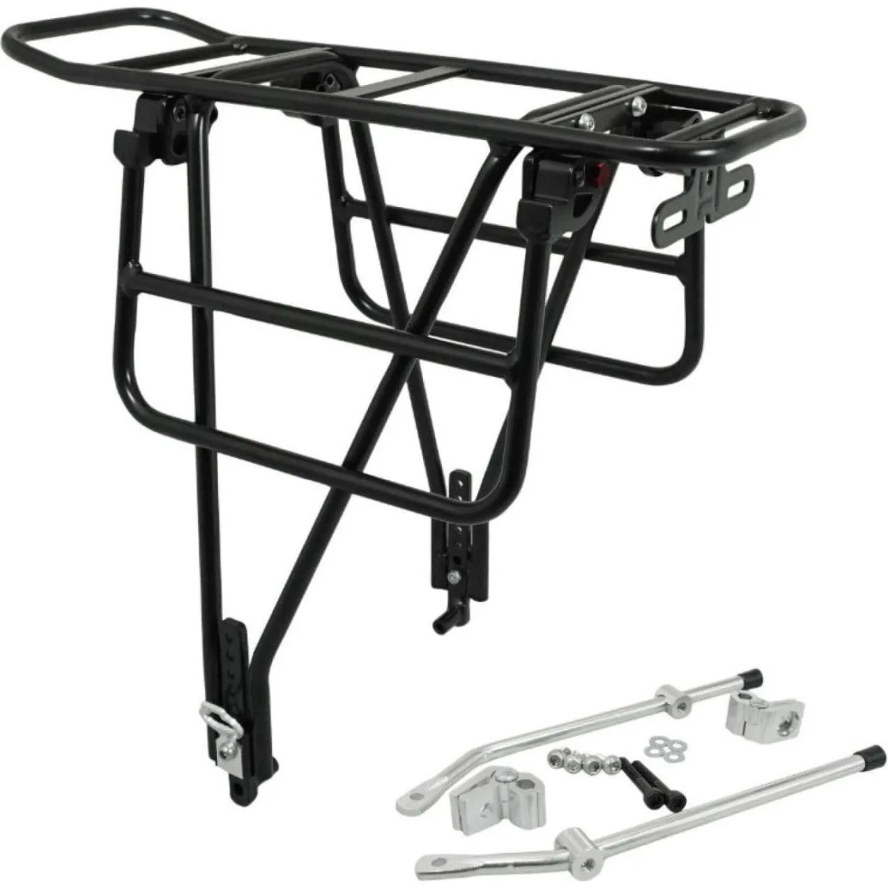 P2R Fahrradgepäckträger hinten Plattform seitlich faltbar Alu Scheibenbremskompatibel 10 kg Unisex, schwarz, 29''/26" P2R Fahrradgepäckträger hinten Plattform seitlich faltbar Alu Scheibenbremskompatibel 10 kg Unisex, schwarz, 29''/26"