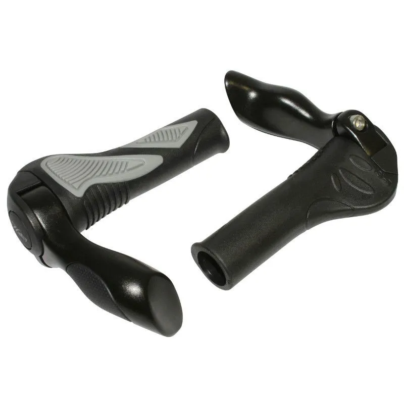 P2R Fahrradgriffe mit integrierter Bügelendkappe Hafny Unisex, schwarz, 130mm