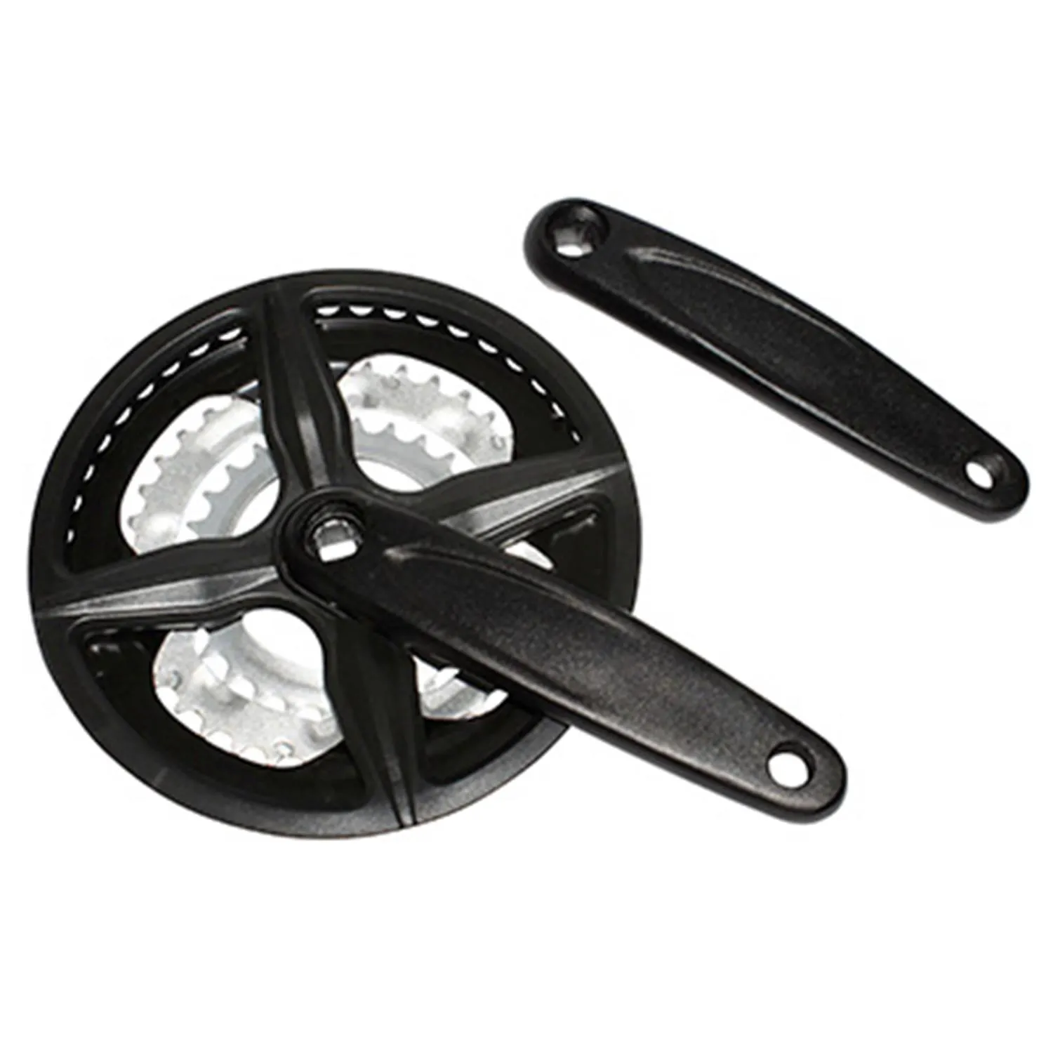 P2R MTB Alu-Kettenrad (Gehäuse) mit Kettenschutz X 9V.170 mm 48-38-28 Unisex, schwarz, 48/38-28t