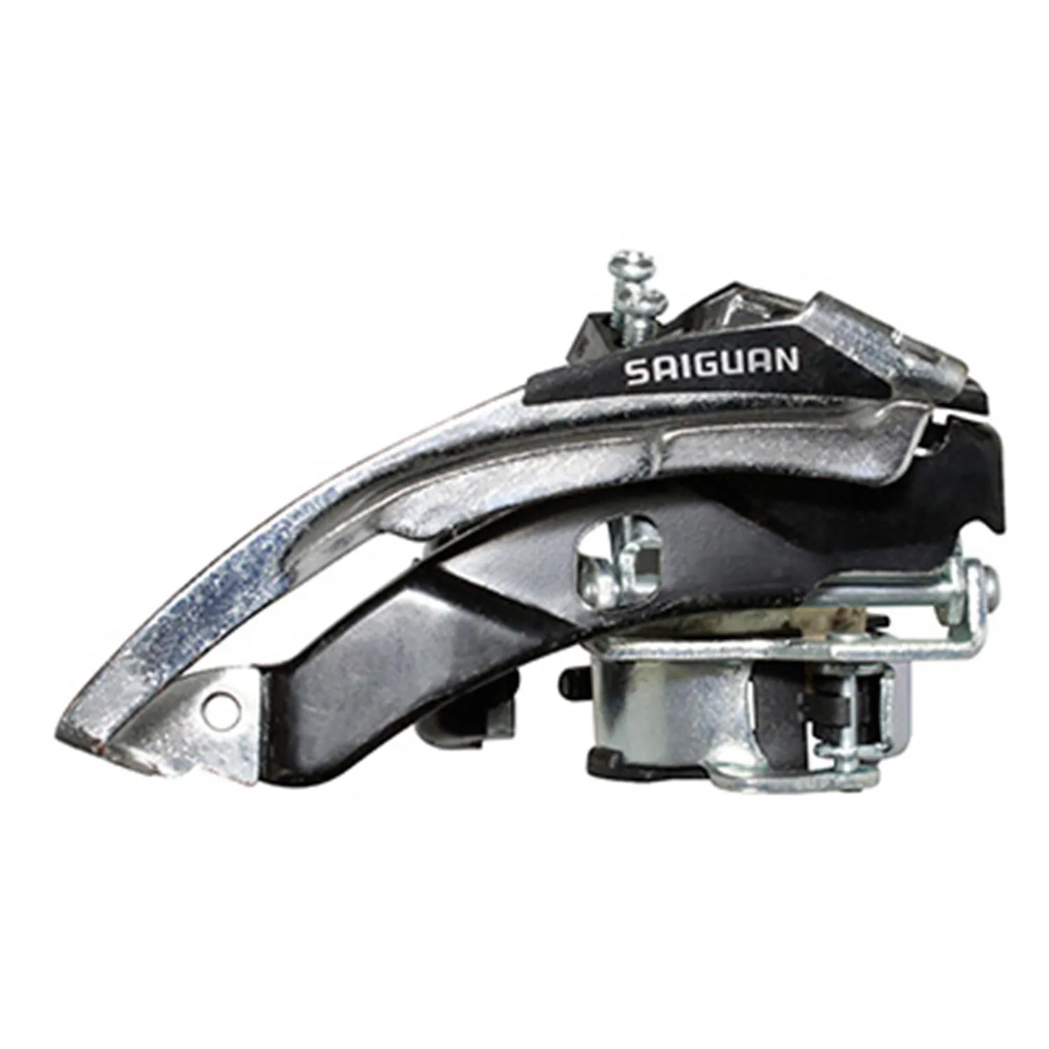 P2R MTB Alu Umwerfer mit Hoch- und Tiefzug und Schelle für alle Pedale Unisex, silber, TU