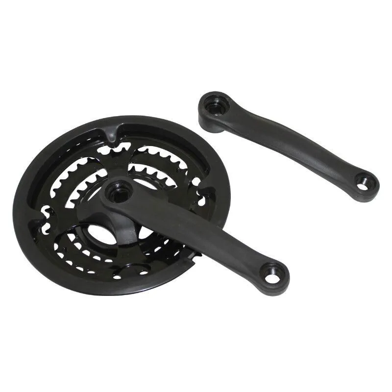 P2R MTB-Kurbelgarnitur aus Stahl mit Kettenschutz Unisex, schwarz, TU