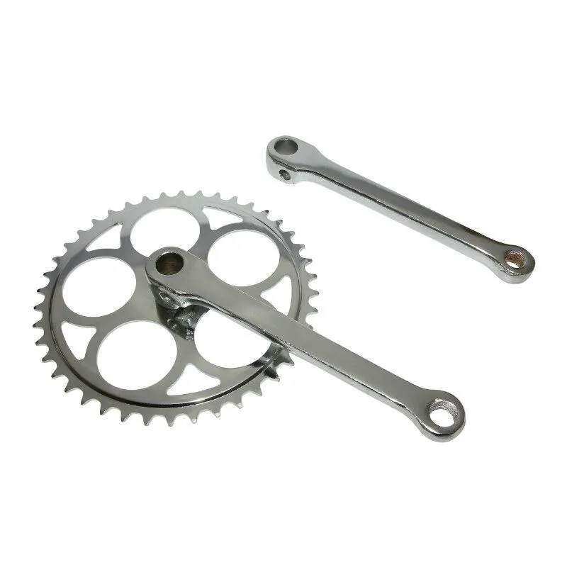 P2R Pedalier city Chromstahl mit Keilplatte Kettenblatt 46D. 3.30 Unisex, silber, 46t