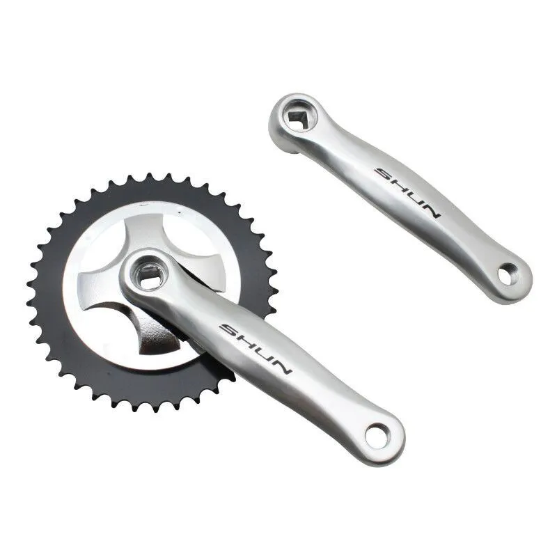 P2R Pedalier city kurbel alu plateau chaîne 38D. 5-8V. Unisex, silber, 38t