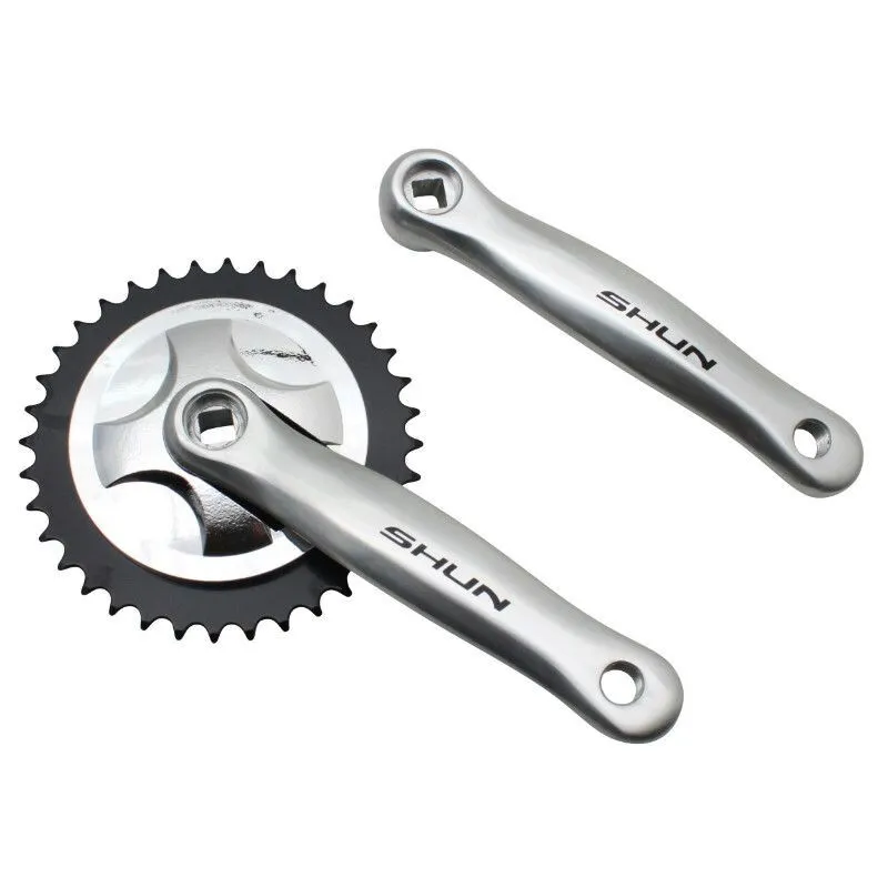 P2R Pedalier city kurbeln alu plateau chaîne 36D. Unisex, silber, 170mm