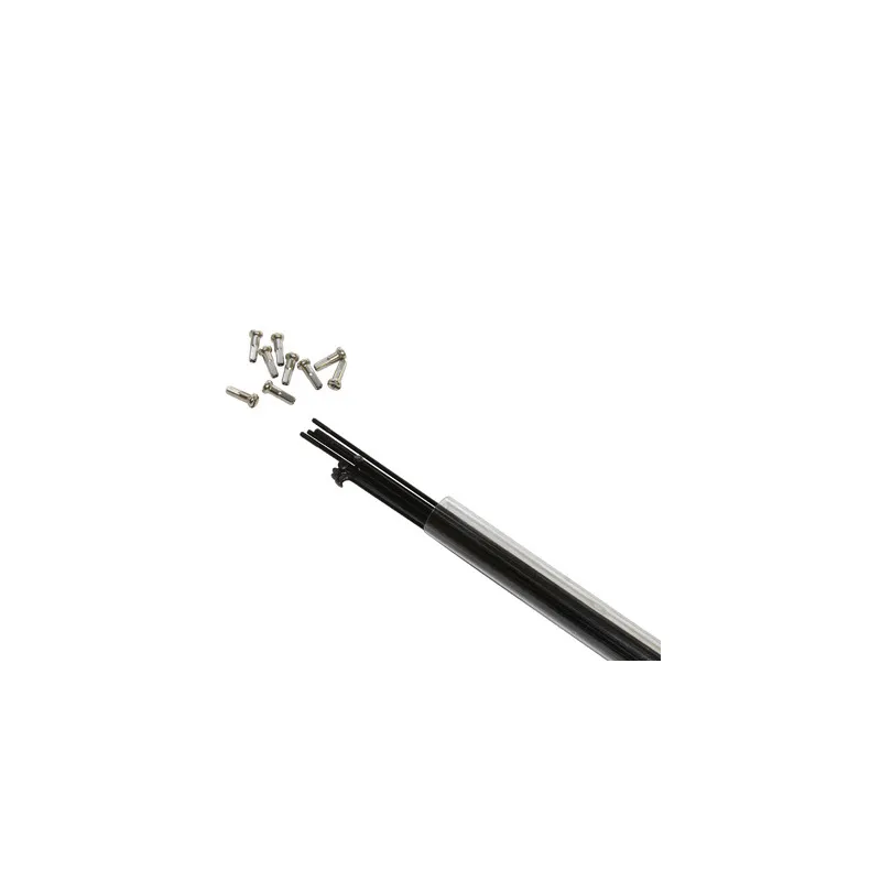 P2R Rohr mit 10 Speichen aus Edelstahl mit abgewinkeltem Kopf und Nippel 252 Unisex, schwarz, 2 x 252mm