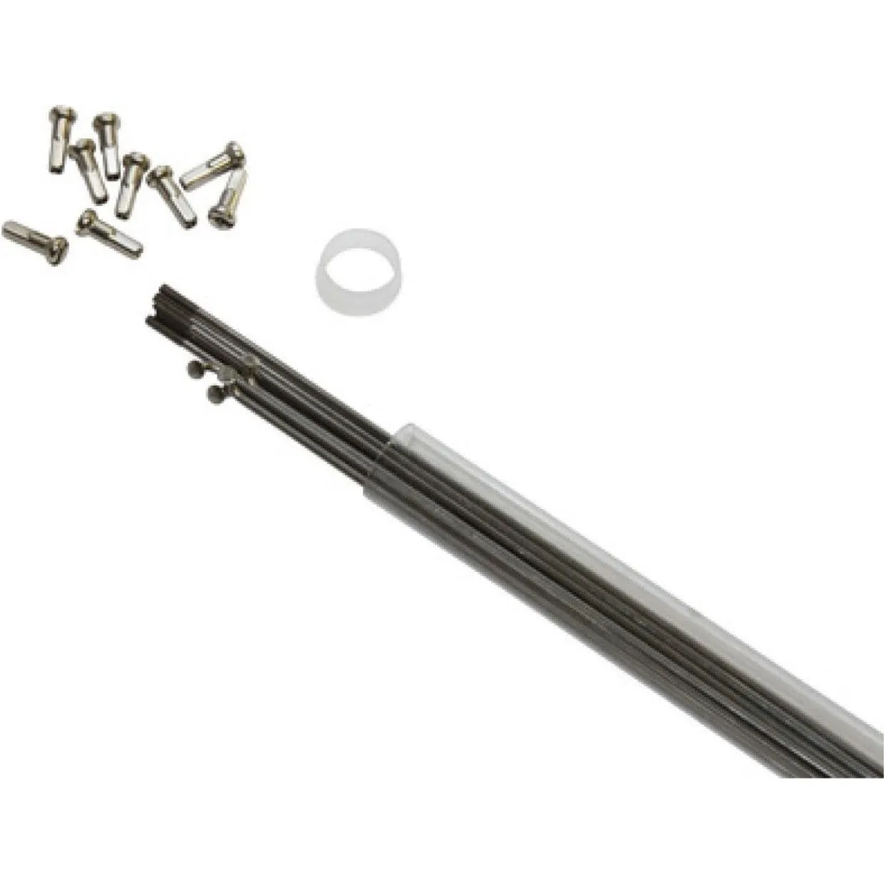 P2R Rohr mit 10 Speichen aus Edelstahl mit abgewinkeltem Kopf und Nippel 256 Unisex, silber, 2 x 256mm