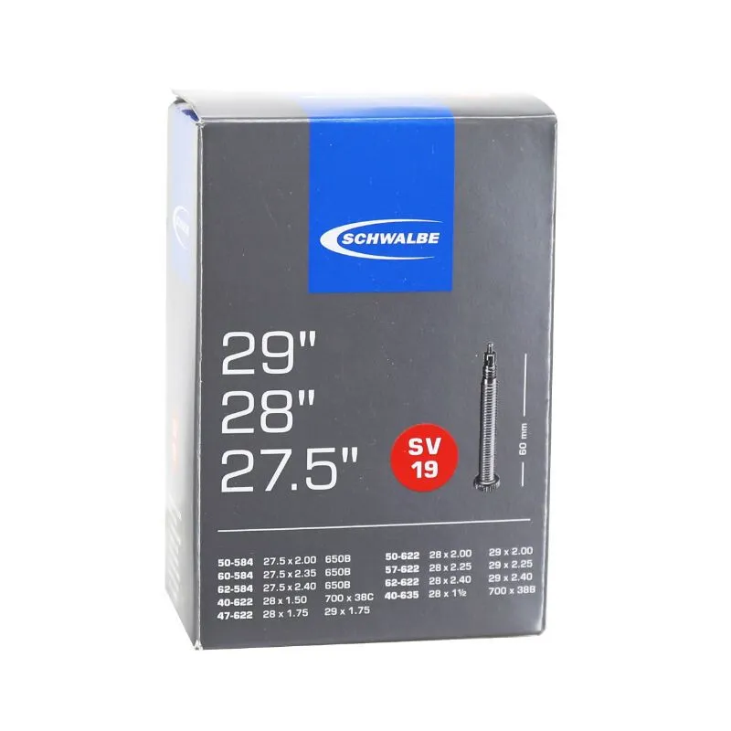 P2R Schlauch mit abnehmbarem Ventil ganz aus Alu B-c Schwalbe Presta Obus Sv19 Unisex, schwarz, 27.5/29" x 2/2.40 P2R Schlauch mit abnehmbarem Ventil ganz aus Alu B-c Schwalbe Presta Obus Sv19 Unisex, schwarz, 27.5/29" x 2/2.40