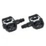 P2R Vielseitige automatische MTB-Pedale wellgo Plattform 1 Seite klassisch und 1 Seite mit Keilen VP-SPD Unisex, schwarz, TU