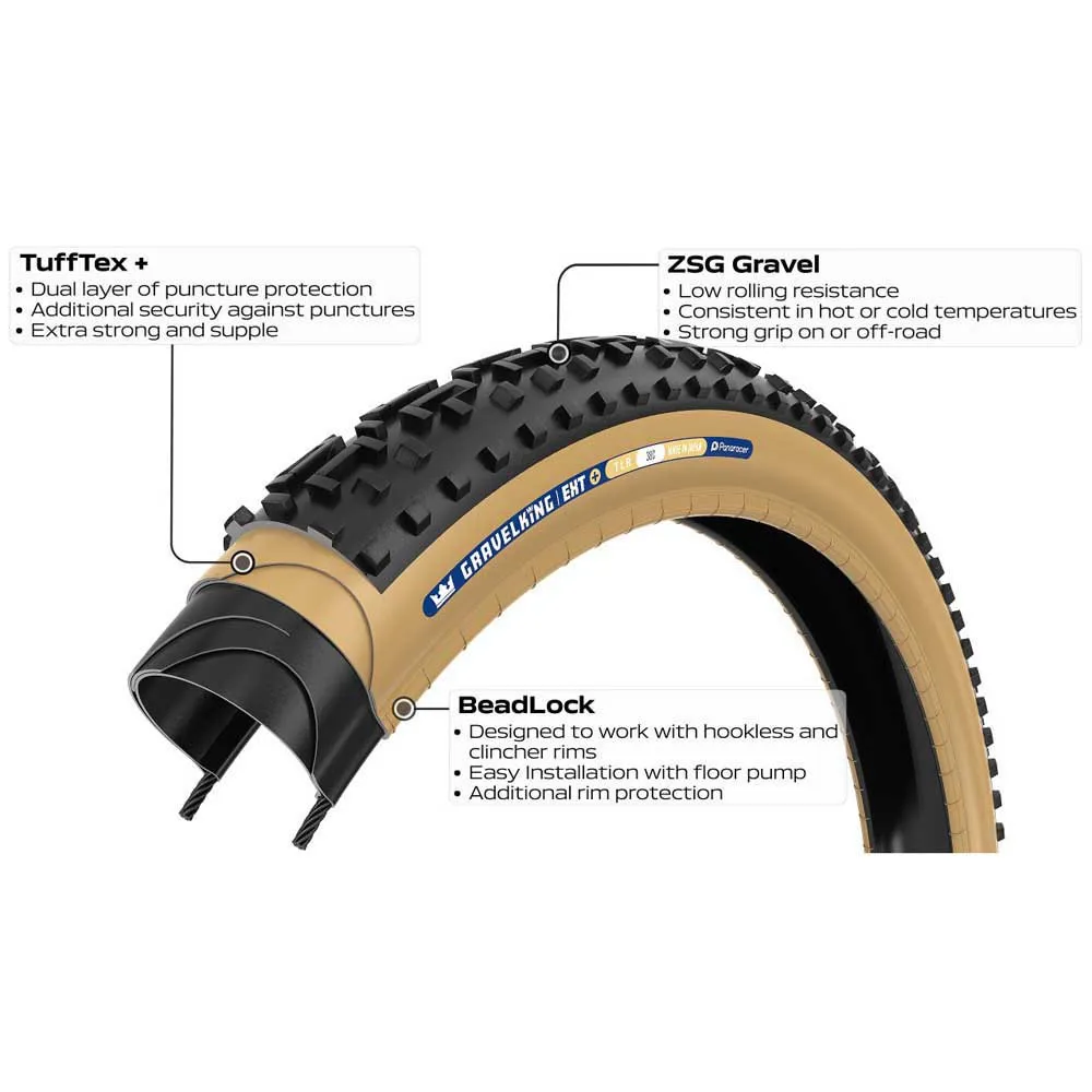 Panaracer Gravelking Ext+ Tubeless 700c X 45 Gravelreifen Panaracer Gravelking Ext+ Tubeless 700c X 45 Gravelreifen