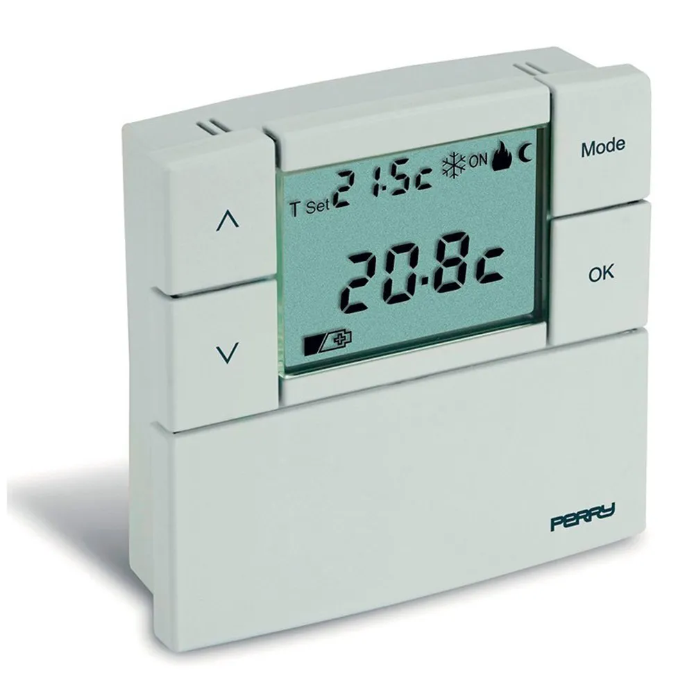 Perry Zefiro Digital Intelligenter Thermostat 84x84 Mm, White, One Size Perry Zefiro Digital Intelligenter Thermostat 84x84 Mm, White, One Size