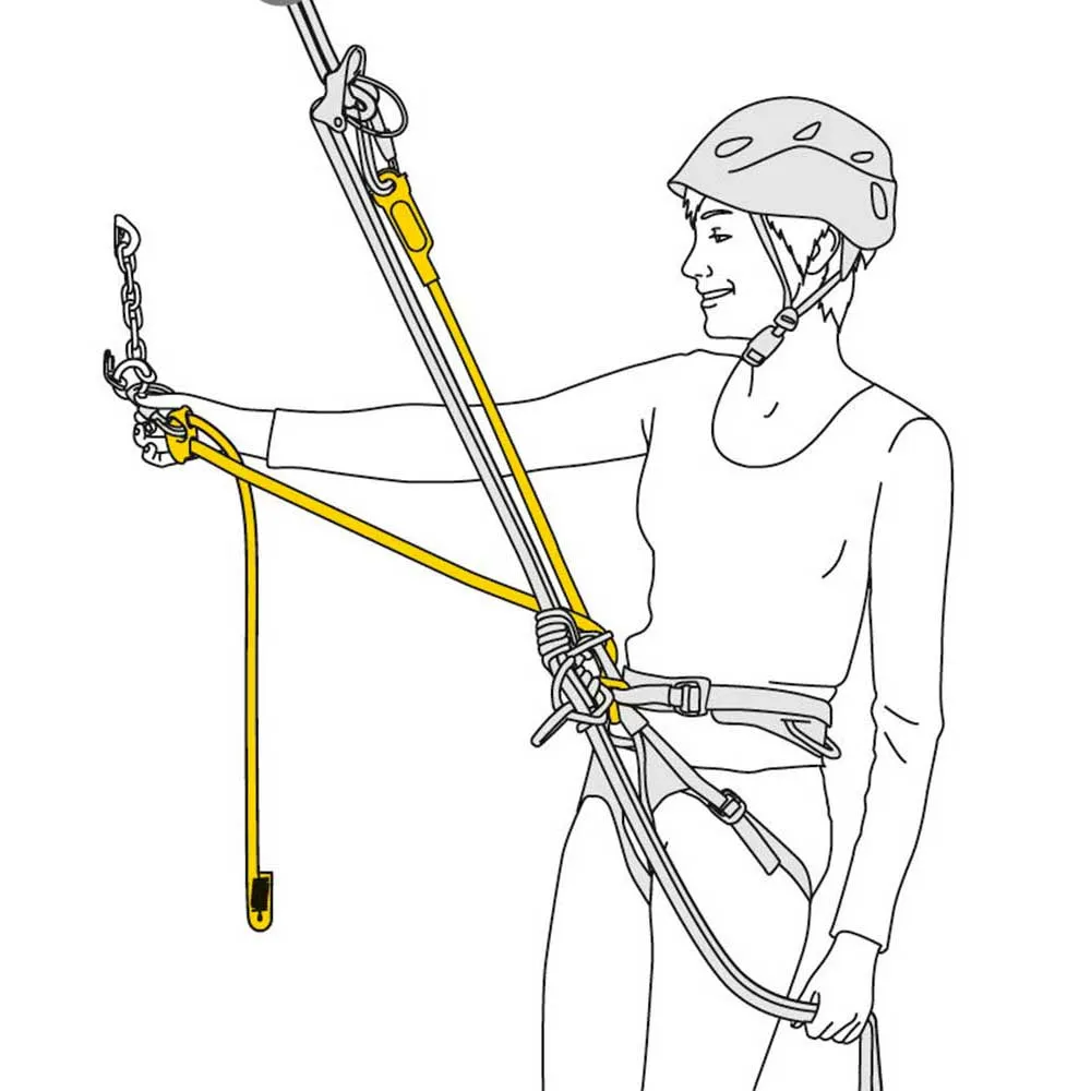Petzl Evolv Adjust Positioning Sicherungsgerät, Grey / orange, 15-150cm