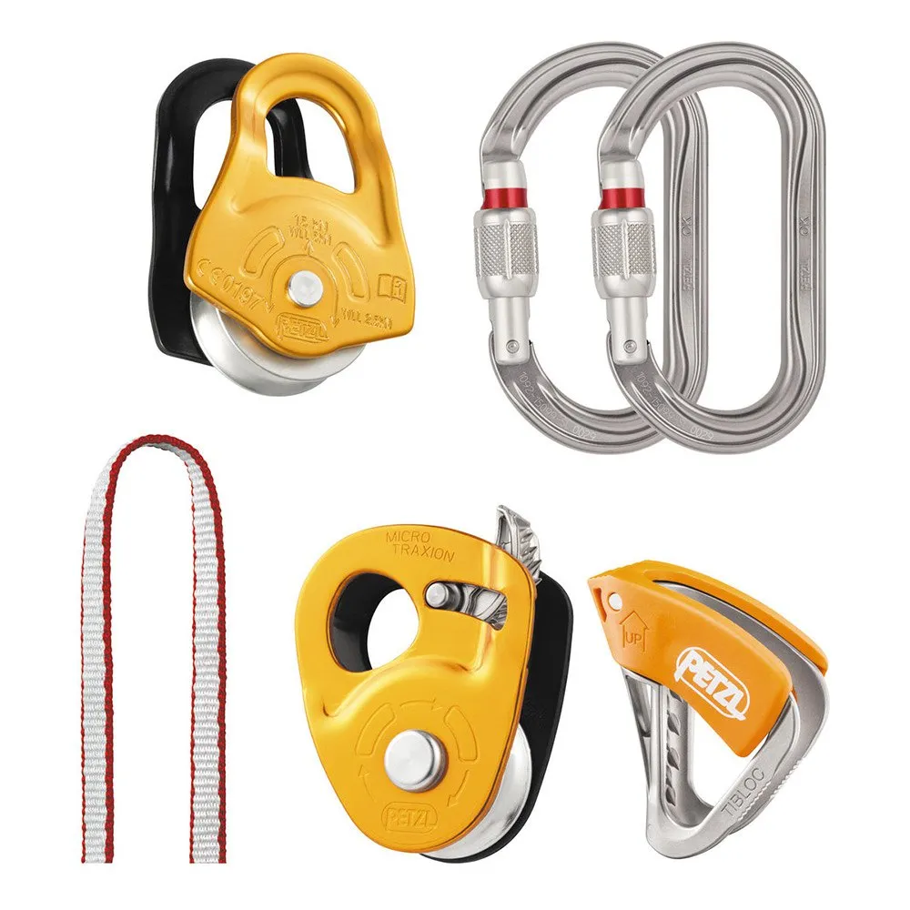 Petzl Gletscherspaltenrettungsset, Yellow / grey / black, One Size Petzl Gletscherspaltenrettungsset, Yellow / grey / black, One Size