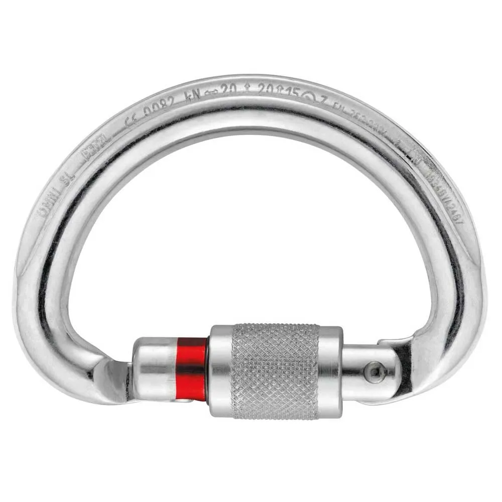 Petzl Omni Screw Lock Karabinerhaken, Silver, One Size Petzl Omni Screw Lock Karabinerhaken, Silver, One Size