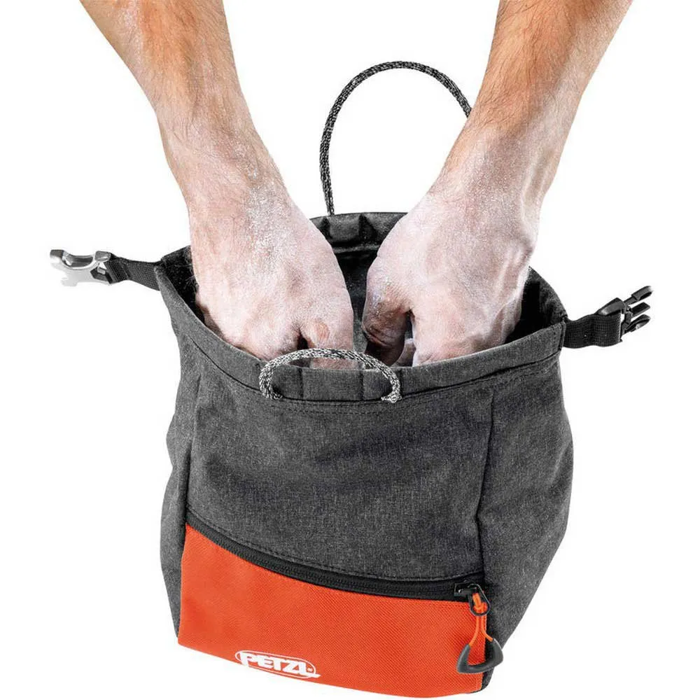 Petzl Sakab Chalkbag, Grey / red, One Size Petzl Sakab Chalkbag, Grey / red, One Size