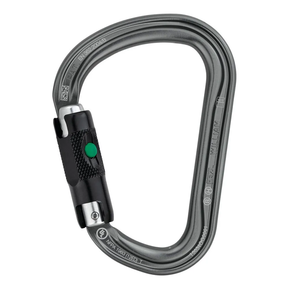 Petzl William Ball Lock Karabinerhaken, Grey, One Size Petzl William Ball Lock Karabinerhaken, Grey, One Size