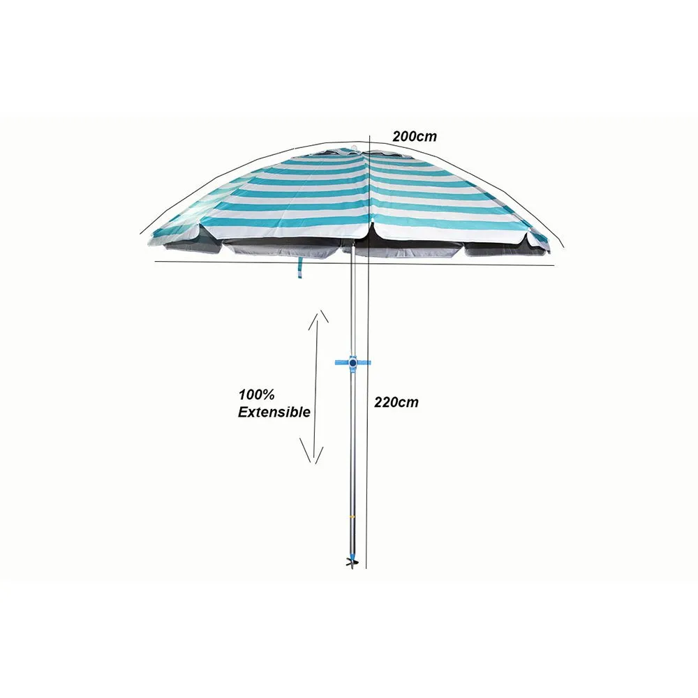 Pincho Aluminium Marbella 3 Spike Regenschirm 200 Cm, Blue, One Size Pincho Aluminium Marbella 3 Spike Regenschirm 200 Cm, Blue, One Size