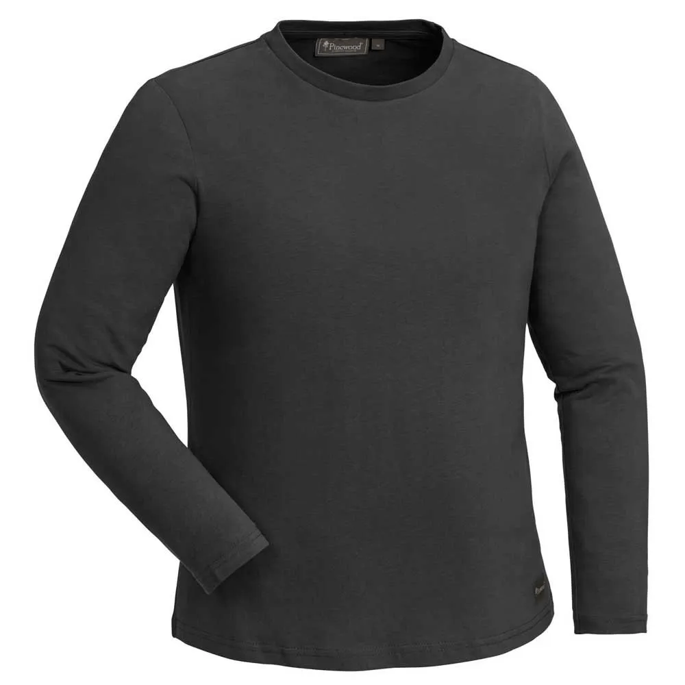 Pinewood Peached Langarm-t-shirt, Smoke black Pinewood Peached Langarm-t-shirt, Smoke black